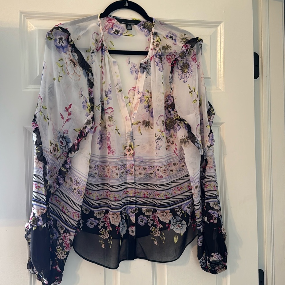 WHBM floral blouse in Large